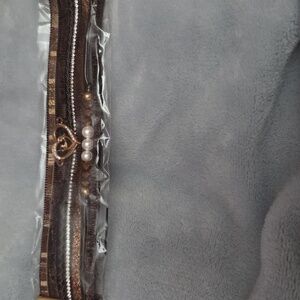 Brown and Gold Multi-Layer Bracelet, With Gold Toned Clasps NWOT